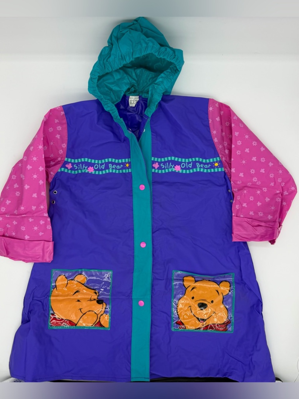Vintage 90s Disney Winnie the Pooh "Silly Old Bear" Rain Jacket – Size 6X